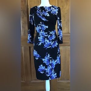 Never worn black/blue/white multi dress Sz 6